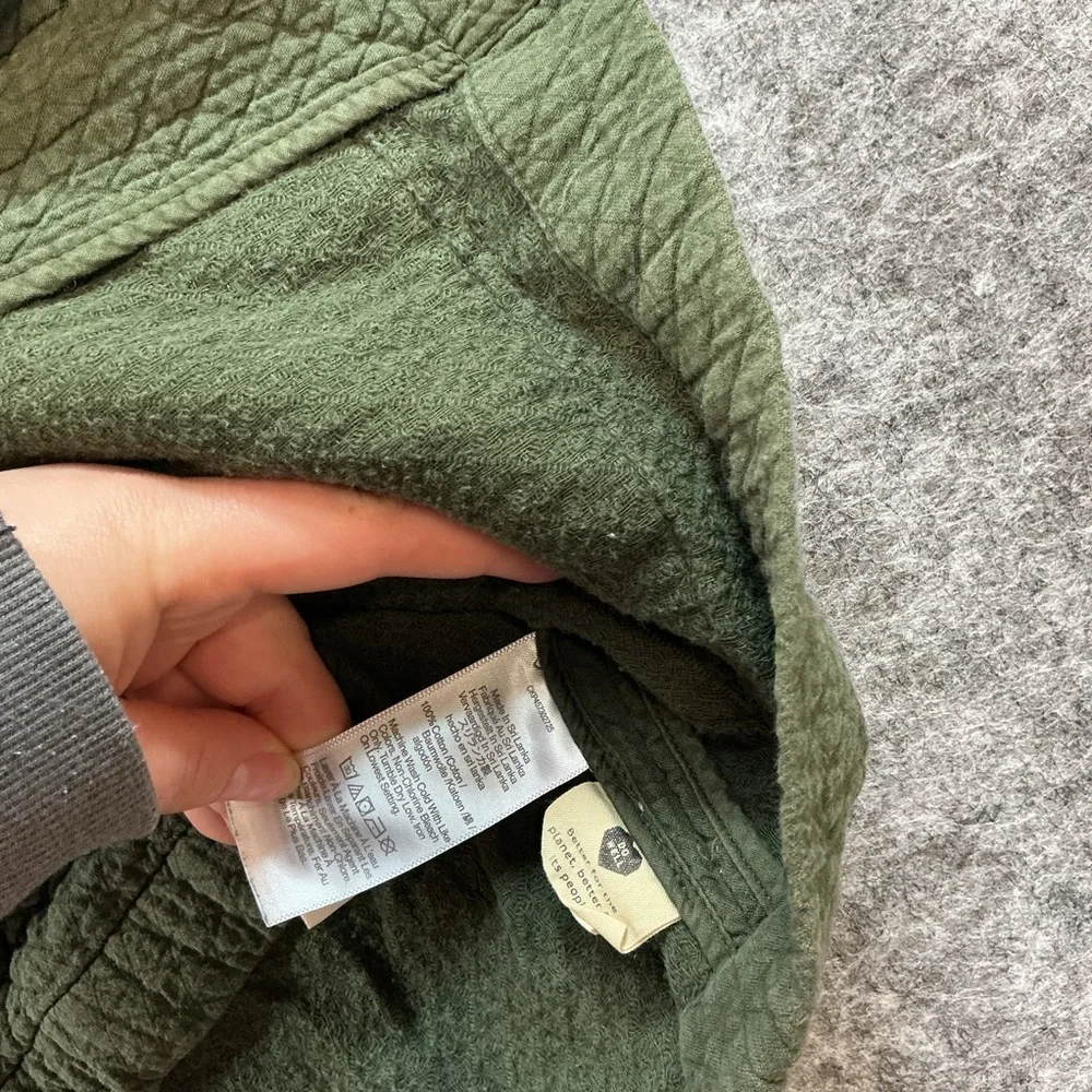 Madewell Thick Muslin Quilted Oversized Earthy Green 100% Cotton Blazer - Picture 4 of 4